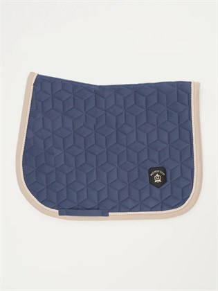 Saddle Pad for Horses & Ponies — Blue with Beige Trim