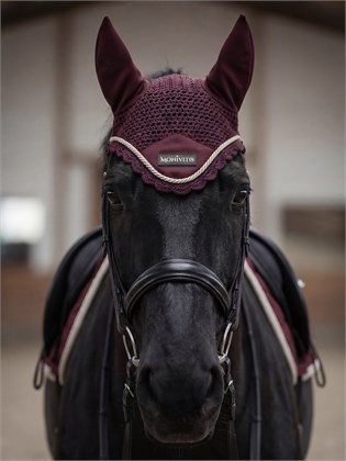 Ear Bonnet for Horses & Ponies — Burgundy